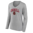 thumbnail image 2 of Women's Gray Cornell Big Red Campus Long Sleeve V-Neck T-Shirt, 2 of 3