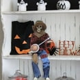 thumbnail image 4 of Halloween Animatronics Banjo Skeletons Decorations, Animated Skull with Sound Activated, Funny Voice, Light Up Eyes, Playing Musical Halloween Prop Decor for Indoor, Outdoor, Yard Lawn（Red）, 4 of 4