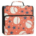 thumbnail image 2 of ALAZA Zipper Binder Baseballs with Stars 3 Ring Trapper Keeper File Folder Organizer Bag, 2 of 8