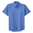 thumbnail image 5 of Mens Short Sleeve Easy Care Cotton/Polyester Shirt Ultramarine Blue 6X-Large, 5 of 6