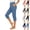 Blue, variant on UDAUDU Capris for Women with Pockets High Waisted Summer Yoga Pants Stretch Pull On Ankle Business Casual Travel Athletic Work Capri Pants Army Green 2XL