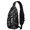 Halloween Skeleton Coffin Pattern, variant on Halloween Skeleton Coffin Pattern Sling Backpack, Casual Day Sling Pack with Earphone Port, Adjustable Strap Gift Ideas for Holiday Birthday Gifts