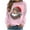 #024-Pink, variant on Neewe Women's Christmas Printed Casual Crew Neck Sweatshirt Loose Soft Long Sleeve Pullover Tops
