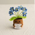 thumbnail image 2 of Handmade Crochet Potted Plant, Blue 6 Heads Forget Me Not, 1 Piece Hand Knitted Decorative Plant, Emotional Support Decor for Desk Home Office Car Interior, 2 of 3