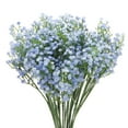 thumbnail image 1 of Flores Artificiales Baby's Breath Azul Claro 3 Ramas 21 Piezas Tacto Real, 1 of 6