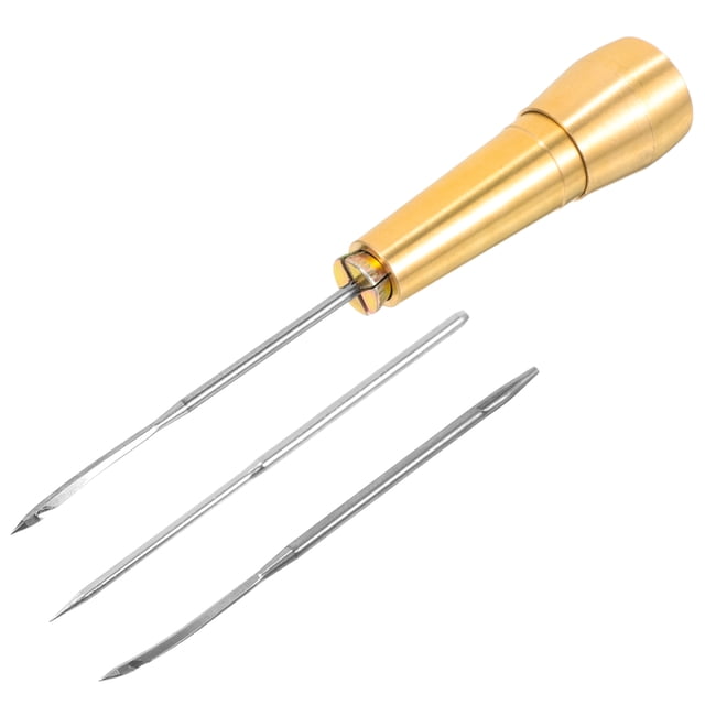 LIFKOME Handheld Sewing Awls Shoe Repair Tool Simple Design Awl Shape Copper 1 Set For Home Use Craftsmen