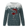 thumbnail image 3 of WXLWZYWL Oversized Christmas Sweatshirts for Women 2024 Ugly Christmas Sweaters Cute Reindeer Graphic Crewneck Pullover Tops, 3 of 4