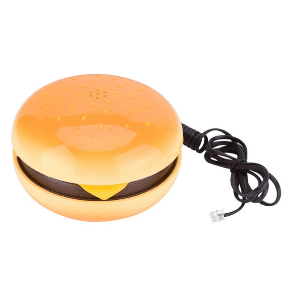 Funny Gadgets Emulational Hamburger Telephone Wire Landline Phone Cheeseburger Phone for Home Office Hotel Decoration
