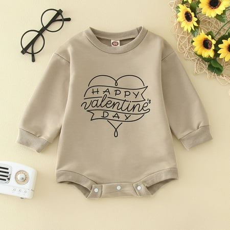 

Ounabing Valentines Day Gift Sets Boys Bodysuits Infant Baby Newborn Print Kids Girls Boys Fall Long Sleeve Baby Valentine s Day Romper Bodysuit Clothes