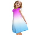 thumbnail image 3 of Girls Summer Sundress Summer Gradient Dress Sleeveless Casual Sundress with Ruffle Sleeves Soft and Breathable Fabric for Kids ,Sie:150, 3 of 8