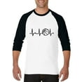 thumbnail image 1 of MmF - Mens Raglan Sleeve Baseball T-Shirts, up to Size 3XL - Basketball Heartbeat, 1 of 4