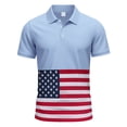 thumbnail image 3 of Blusa y camisa de manga corta con cuello vuelto para hombre, estilo informal, con bolsillos, botones, color block, cuello vuelto, versátil, de poliéster y manga corta., 3 of 7