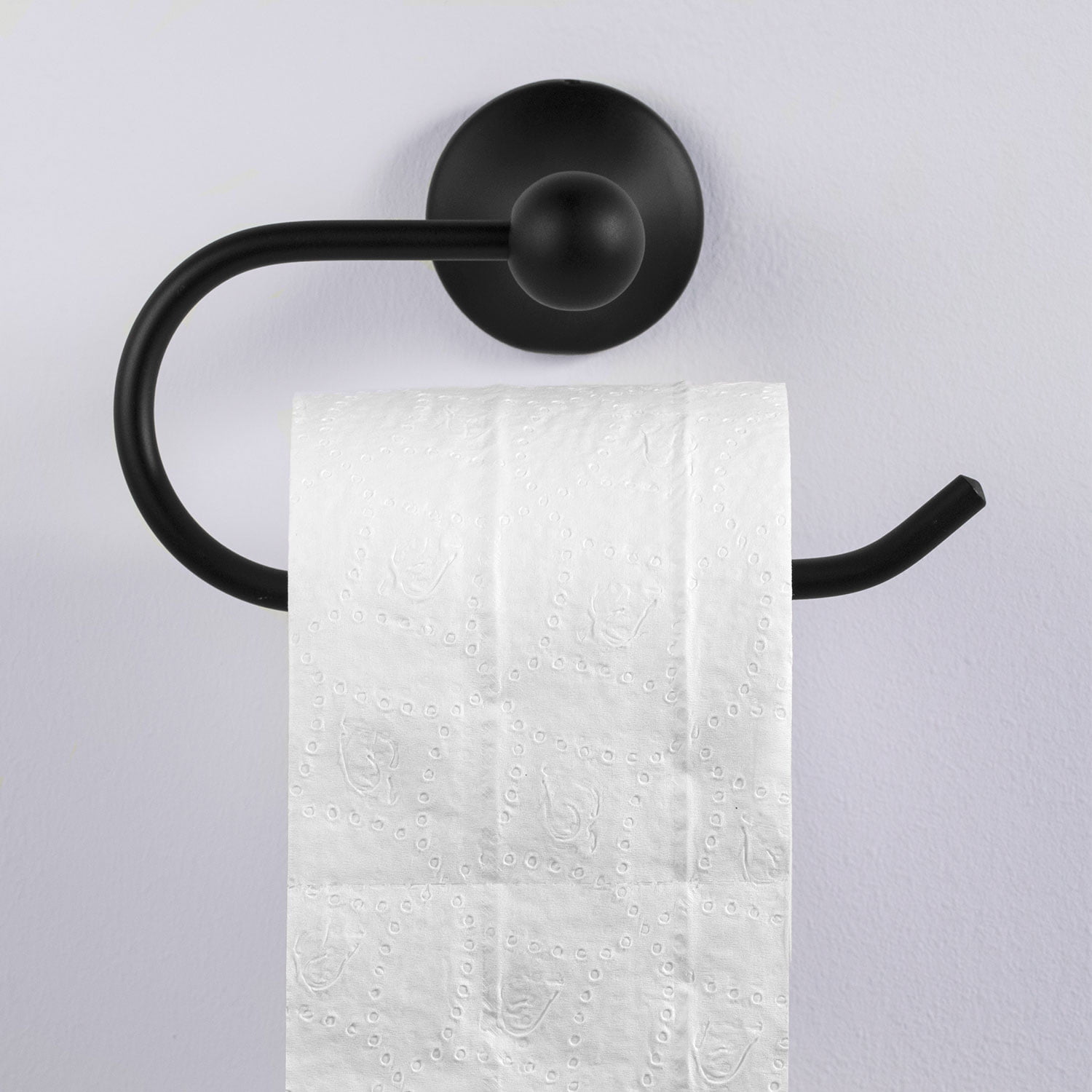 Lakefront Euro Toilet Tissue Paper Holder Single Post Bath Accessory Black 