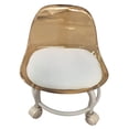 thumbnail image 2 of Taburete bajo con ruedas y respaldo, mini taburete móvil, silla giratoria, taburete Marrón, 2 of 9