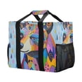 thumbnail image 2 of Large Hand-Held Storage Bag Kitchen Reusable Grocery Bags， Travel Tote Bags， Waterproof Tote，Laundry Bag，Beach Bag， Pool Bag Colorful Raindrop Bear, 2 of 8