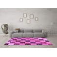 thumbnail image 3 of Ahgly Company Indoor Rectangle Checkered Purple Modern Area Rugs, 2' x 5', 3 of 4