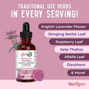 MaryRuths Herbal Wellness & Menstrual Support Liquid Drops for Women, Raspberry Leaf, USDA Organic, Vegan, Ages 14+, 1 Count, 1 fl oz (30ml)
