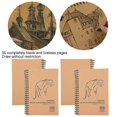 thumbnail image 3 of 4Pcs Kraft Paper Sketchbook Retro Sketch Pad HandPainted Thick Art Drawing Coil Notebook, 3 of 4