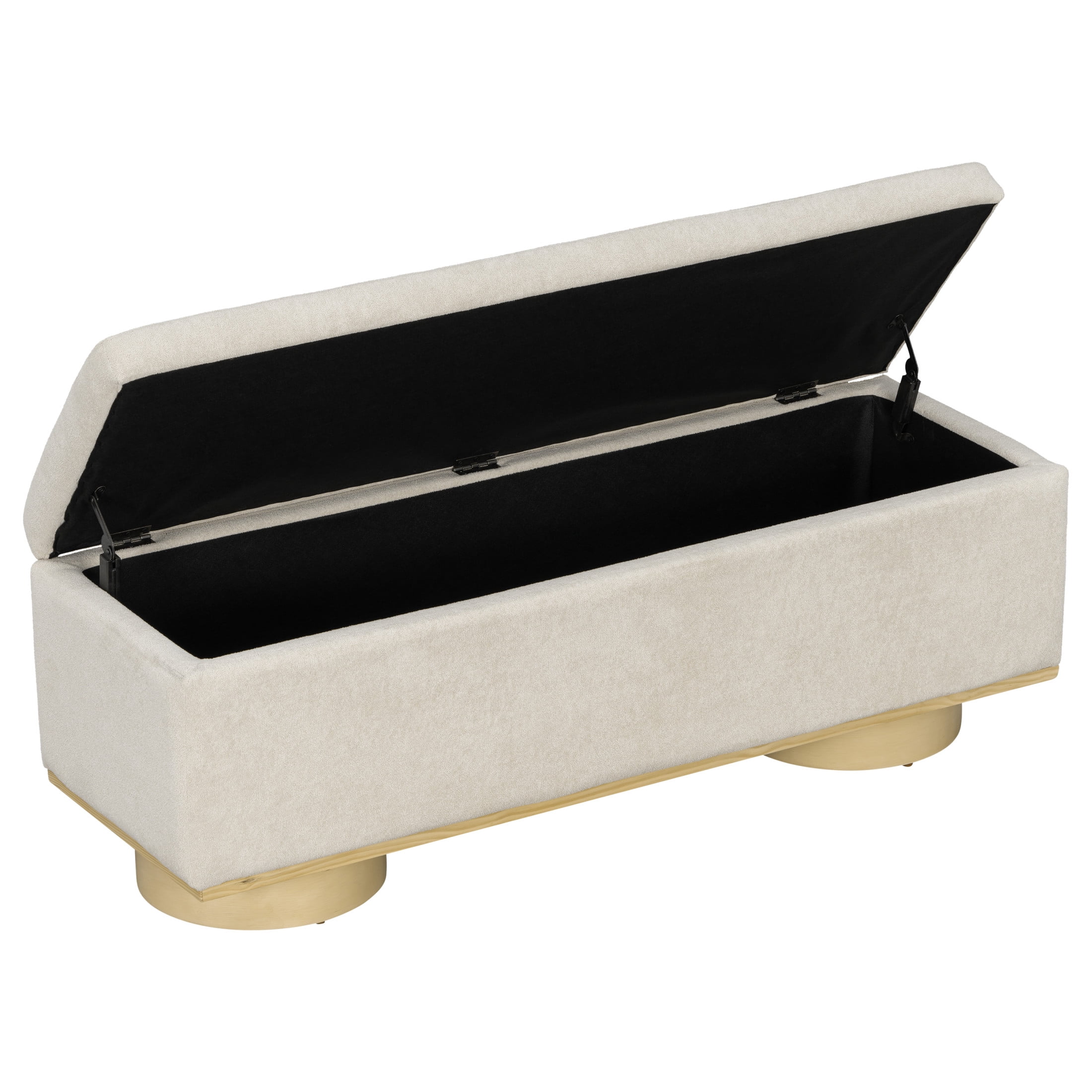Christopher Knight Home 50.2" Upholstered Storage Bench, Lift-Top Ottoman, Oatmeal