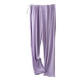 thumbnail image 2 of Swuxness Maternity Straight Long Pants, Women Fall Casual Pants, Maternity Solid Color Comfortable Daily Pregnancy Adjustable Waistband Pants for Women Purple, XXXL, 2 of 4