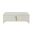 thumbnail image 3 of MODERNLUXE Banc Ottoman de Rangement 47 Pouces, Banc d'Entrée Rembourré avec Pattes en Métal pour Chambre, Salon, Beige, 3 of 6