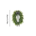 thumbnail image 3 of MMJ Artificial Fern Wreath with Striped Bow Spring Summer Door Wall Hanging Home Farmhouse Decor 13.78in, 3 of 6