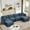 Blue + Chenille + 4 Seat, variant on 130.7 " Modular Sectional Sofa, U Shaped Chenille Couch Set for Living Room, , Blue 4-Seater Comfy Cloud Couches with Movable Ottoman