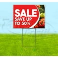 thumbnail image 1 of Sale Save Up To 50% (18" x 24") Yard Sign, Includes Metal Step Stake, 1 of 6