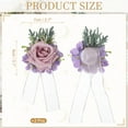 thumbnail image 2 of Uxcell 2 Pcs Light Purple Flower Wrist Corsage Bracelets, Artificial Flowers Corsage Wristlet for Wedding Bride Groom Ceremony Anniversary Prom Party, 2 of 6