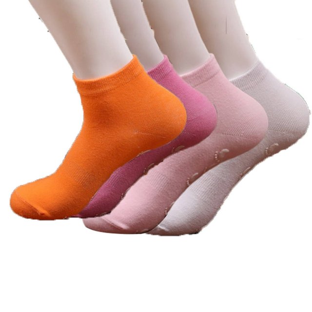CUITING 5 Pairs Grip Socks Soft Non Slip Socks Supportive Breathable Grip Socks Pilates Light &Medium Blue &Dark Pink&Green&Coffee