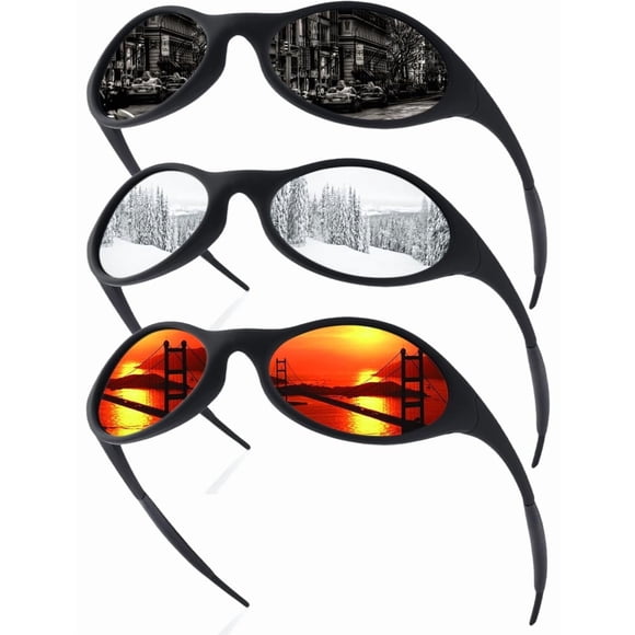 Gafas de sol deportivas ICARA 3 Paquetes Polarizadas UV400 para Hombres y Mujeres