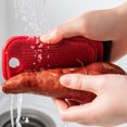 thumbnail image 3 of Hioecau Fruit Brush Multi Functional Double-Sided Silicone Kitchen Cleaning Brush with Hanging Loop Scrubber Integrated Scraper, 3 of 8