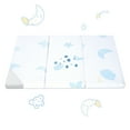thumbnail image 5 of Pack and Play Mattress Pad，Trifold Portable Crib Pack N Play Mattresses,38 * 26" Inch Jacquard Playpen Mattress for Travel Soft Breathable Play Yard Mattress with Washable Cover (Moon/Star-Trifold), 5 of 10