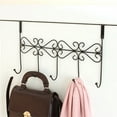 thumbnail image 3 of Over Door Coat Rack, Over the Door Hooks, Door Hanger with 5 Hooks, Metal Back Door Organizer for Towels,Keys,Coat,Hats,Black,1Pc, 3 of 5