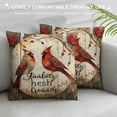 thumbnail image 3 of Qinduosi Throw Pillow Covers Appear When are Near Throw Pillow Covers Vintage Cardinal Rustic Pillow Cases Square Pillowcase Cushion Cover Outdoor Decor Sofa Couch White, 3 of 5