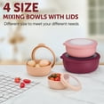 thumbnail image 3 of Walchoice 8-Piece Mixing Bowls with Airtight Lids, Plastic Wide Prep Bowls Nesting Bowl Set for Storage, Preparing, Freezer & Dishwasher Safe, Multiple Sizes - Red, 3 of 7