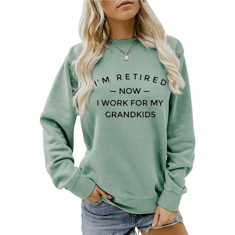 delayuji Plus Size Tops For Women Grandma Sweatshirt Cute I'm 