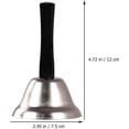 thumbnail image 2 of Extra Loud Hand Call Bell Wooden Handle Metal Handheld Bell Ringing Bell (Silver), 2 of 5