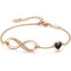 thumbnail image 1 of Pulsera con dijes DE símbolo DE corazón infinito para mujer plata DE ley 925 YONGSHENG, 1 of 5