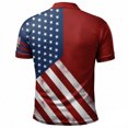 thumbnail image 2 of XinghaiYIDE Mens Polos Retro Worn US Star Stripe Flag 250 Year Anniversary Short Sleeve Lapel Shirt S-5XL, 2 of 4