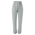 thumbnail image 5 of Sngxgn Women's Casual Loose Wide Leg Cozy Pants Sweatpants Comfy Drawstring High Waisted(Grey,S), 5 of 9