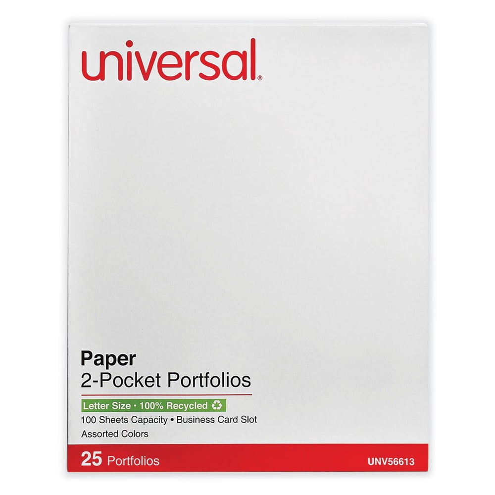 Two-Pocket Portfolio, Embossed Leather Grain Paper, Assorted Colors (25/Box)