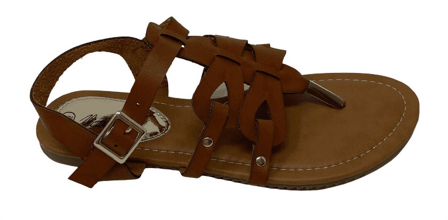 Victoria K Women's Gladiator Style Multi Loops With Double Crossover Sandals