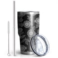 thumbnail image 2 of 30oz Pioneer Flower Floral Print Pattern Tumbler, Double Wall Vacuum Insulated Cup, BPA-Free Leak Proof Lid & Reusable Straws, Hot 12h, Cold 34h, 2 of 6