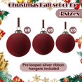 thumbnail image 5 of 18 piezas de bolas navideñas de terciopelo para árbol de Navidad, adornos de bolas de plástico para árbol de Navidad, adornos navideños de terciopelo para colgar en el árbol de Navidad, 5 of 5