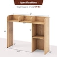 thumbnail image 3 of Costway Desk Bookshelf Desktop Storage Organizer Display Shelf Rack Dorm Office Natural, 3 of 10
