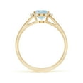 thumbnail image 2 of ANGARA Natural 1 ct Aquamarine with Diamond Collar Engagement Ring in 14K Yellow Gold for Women (Size-8x6mm) | March Birthstone, Anniversary, Jewelry Gift for Women | Natural Aquamarine Ring, 2 of 10