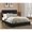 Black, variant on Sleek Silhouette - Brown Full Panel Bed with Faux Leather
