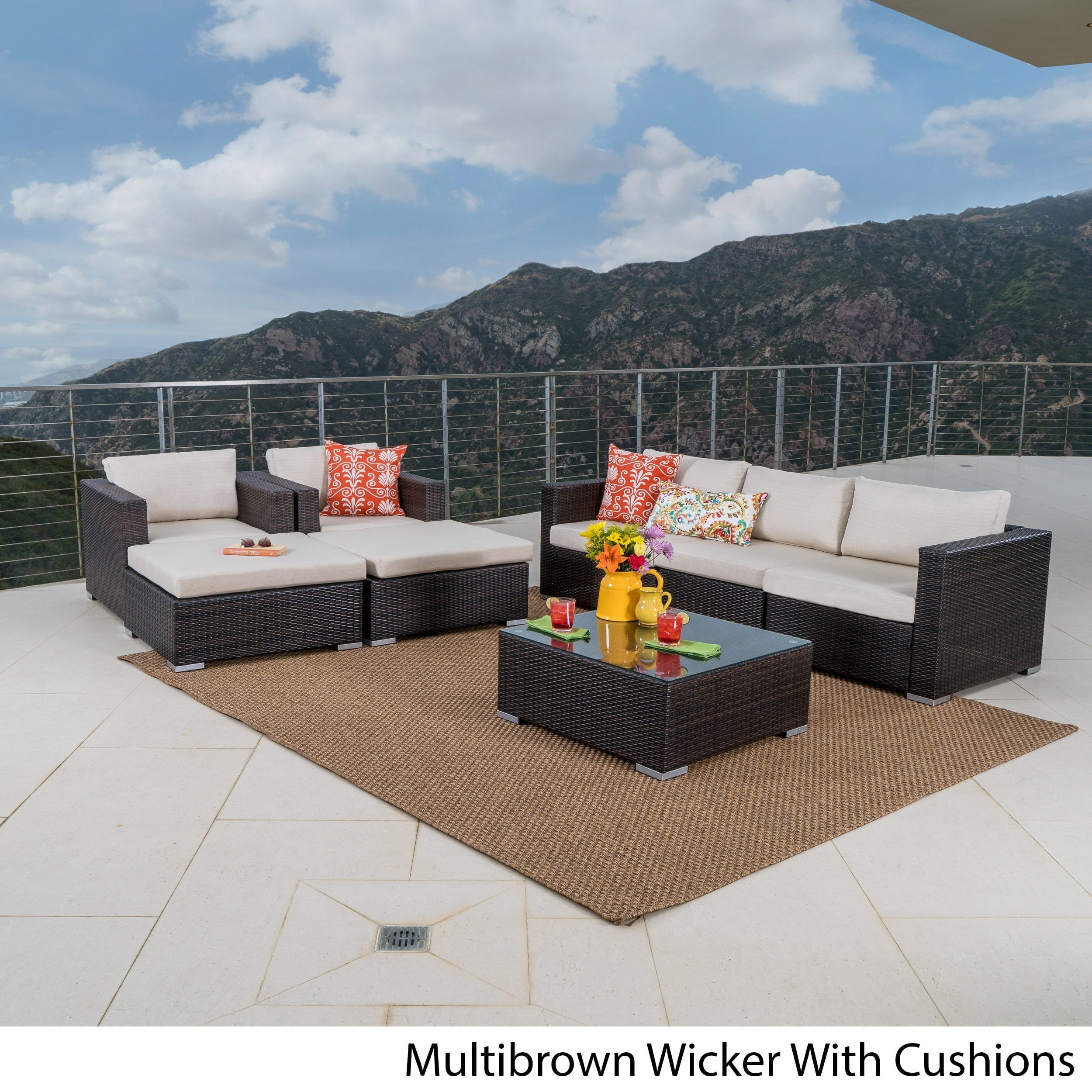 Christopher Knight Home Santa Rosa Outdoor 8piece Wicker Sectional