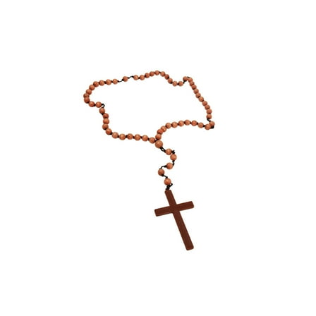Catholic Religious Wooden Rosary Beads Necklace